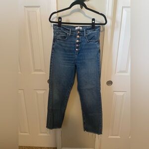 Loft Frayed Straight Leg Jean